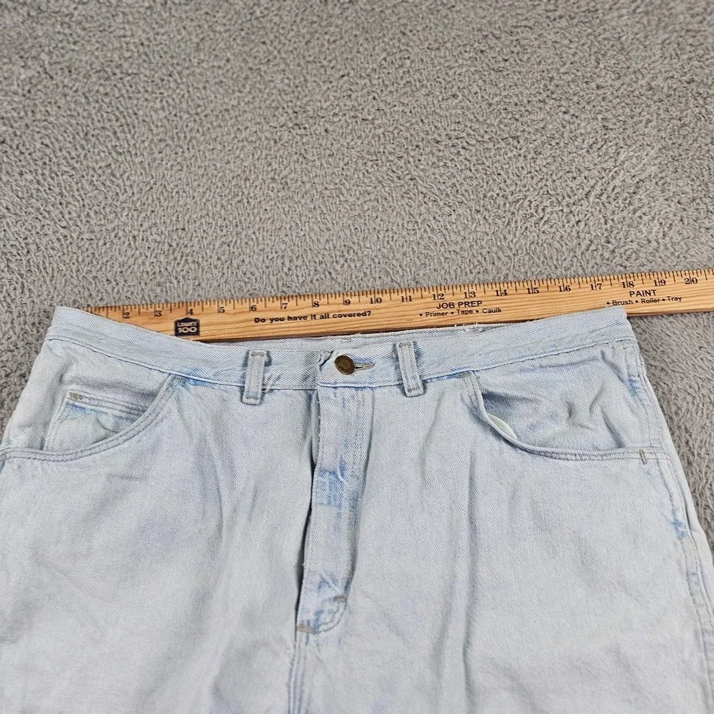 Wrangler Denim Shorts Mens 38 Relaxed Fit Jean Vintage Blue‎ Light Wash Casual